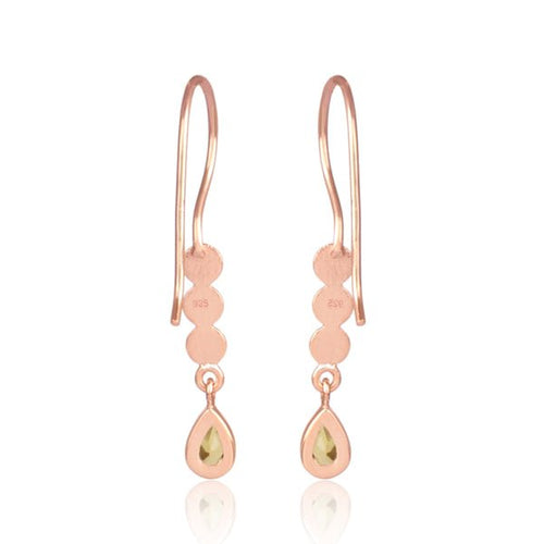Radiant Citrine Rose Gold Designer Earrings - Sweetheart Jewel