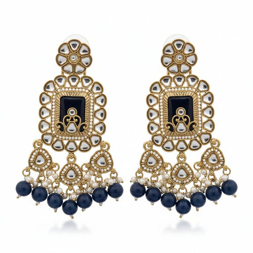 Rajsi Kundan Pearl Statement Earrings – Indo-Western Jewelry - Sweetheart Jewel