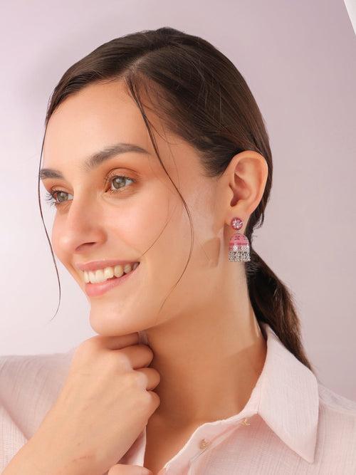 Regal Gulab Jhumka Earrings - Sweetheart Jewel