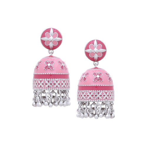 Regal Gulab Jhumka Earrings - Sweetheart Jewel