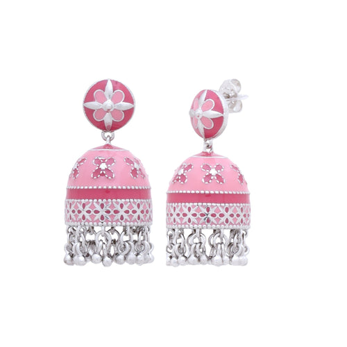Regal Gulab Jhumka Earrings - Sweetheart Jewel