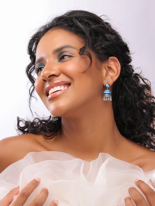 Regal Phool Mahal Jhumka Earrings - Sweetheart Jewel