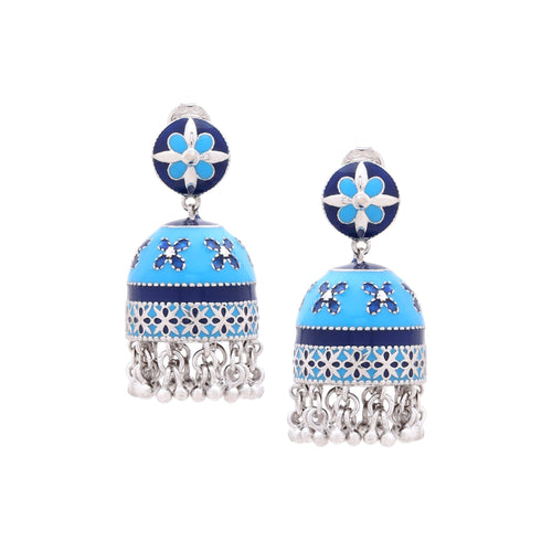 Regal Phool Mahal Jhumka Earrings - Sweetheart Jewel