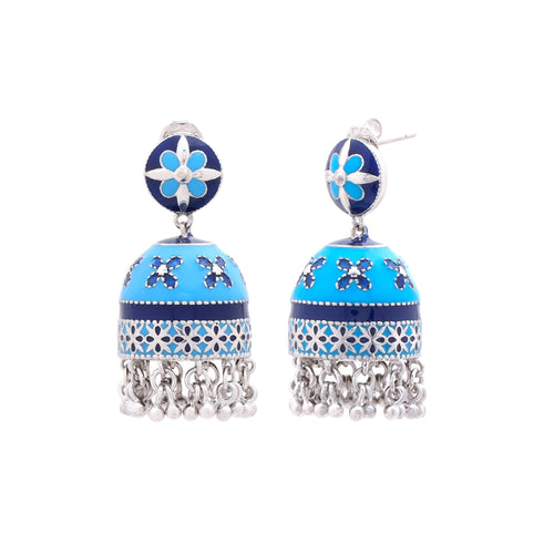 Regal Phool Mahal Jhumka Earrings - Sweetheart Jewel