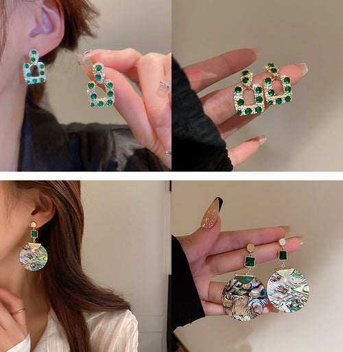 Retro Designer Rhinestones Drop Earrings - Sweetheart Jewel