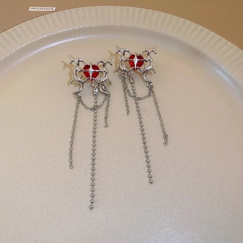 Retro Designer Rhinestones Drop Earrings - Sweetheart Jewel