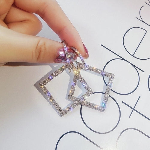 Retro Designer Rhinestones Drop Earrings - Sweetheart Jewel