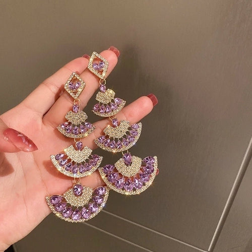 Retro Designer Rhinestones Drop Earrings - Sweetheart Jewel