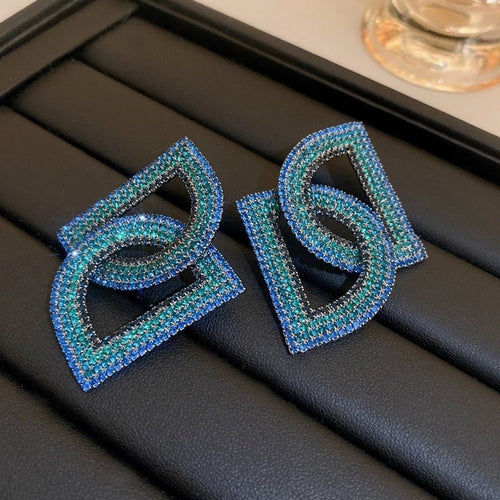 Retro Designer Rhinestones Drop Earrings - Sweetheart Jewel