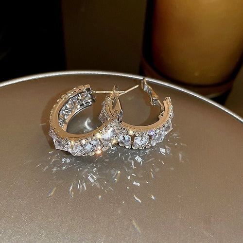 Retro Designer Rhinestones Drop Earrings - Sweetheart Jewel