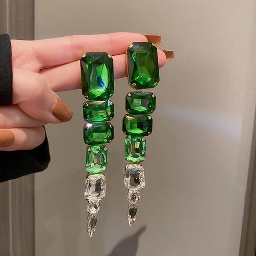 Retro Designer Rhinestones Drop Earrings - Sweetheart Jewel