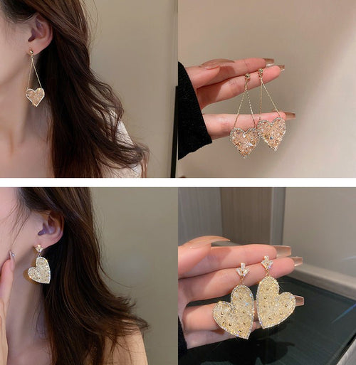 Retro Designer Rhinestones Drop Earrings - Sweetheart Jewel