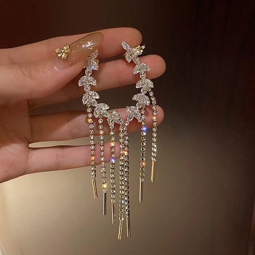 Retro Designer Rhinestones Drop Earrings - Sweetheart Jewel