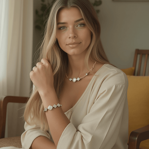 Rose Gold Rhinestone Opal Bracelet - Sweetheart Jewel