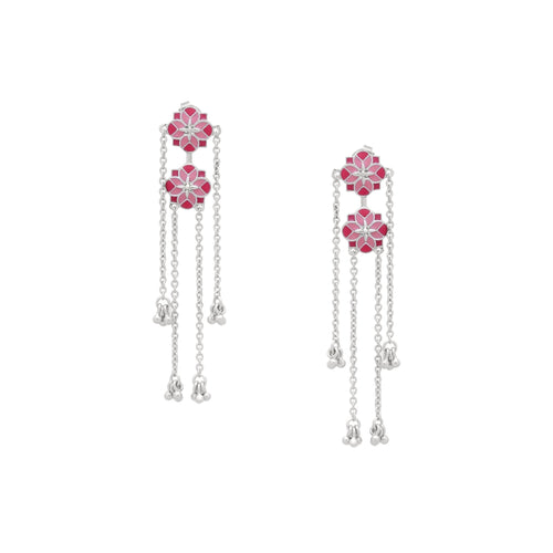 Rose Mosaic Chandelier Earrings - Sweetheart Jewel