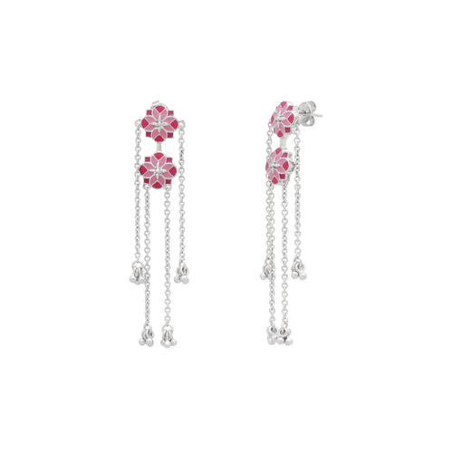 Rose Mosaic Chandelier Earrings - Sweetheart Jewel
