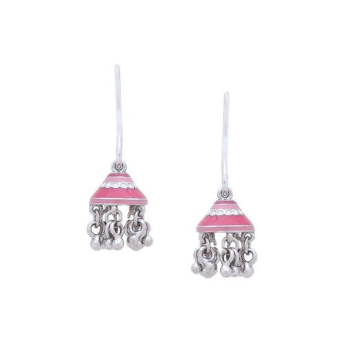 Rose Twilight Turret Jhumka Earrings - Sweetheart Jewel