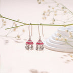 Rose Twilight Turret Jhumka Earrings - Sweetheart Jewel