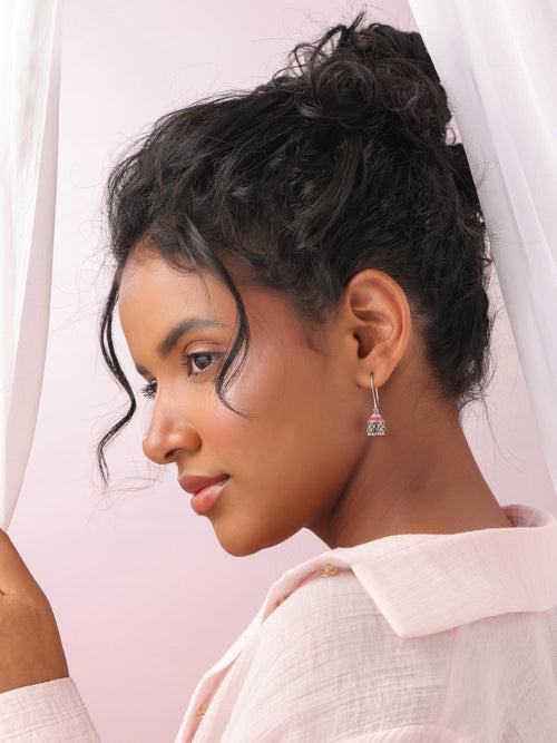 Rose Twilight Turret Jhumka Earrings - Sweetheart Jewel