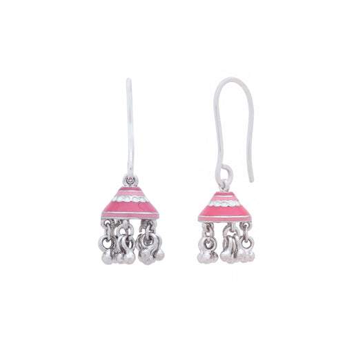 Rose Twilight Turret Jhumka Earrings - Sweetheart Jewel