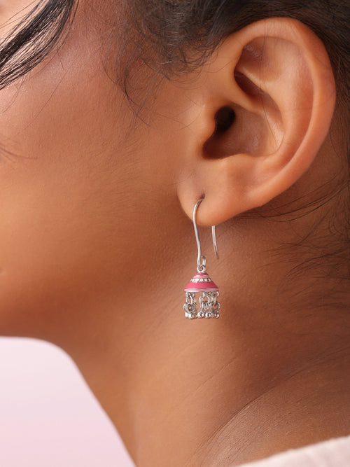 Rose Twilight Turret Jhumka Earrings - Sweetheart Jewel