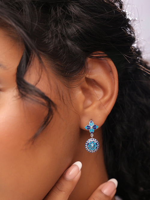 Rosette Circlet Drop Earrings - Sweetheart Jewel