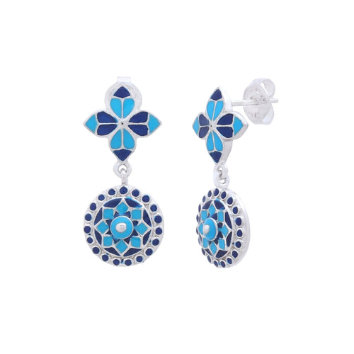 Rosette Circlet Drop Earrings - Sweetheart Jewel