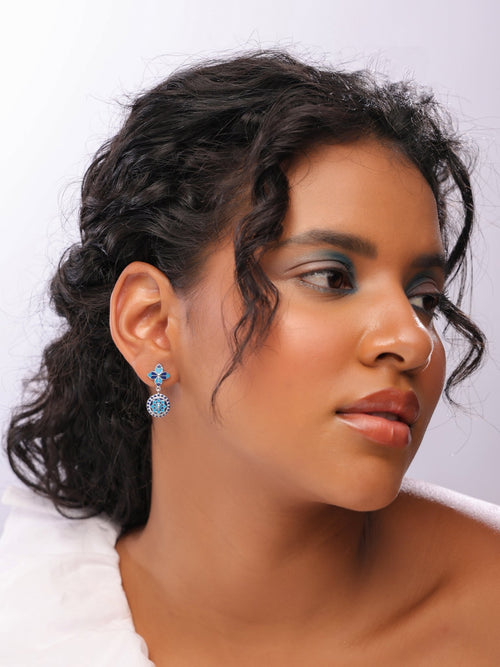 Rosette Circlet Drop Earrings - Sweetheart Jewel