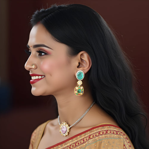 Royal Bloom Gold Plated Kundan Choker Necklace & Earring – Sabyasachi Inspired Bridal - Party Jewelry - Sweetheart Jewel