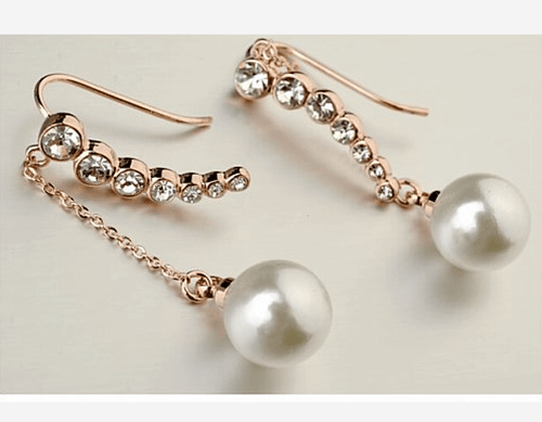 Seven Stars Dangling Pearl Ear Studs - Sweetheart Jewel