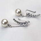 Seven Stars Dangling Pearl Ear Studs - Sweetheart Jewel