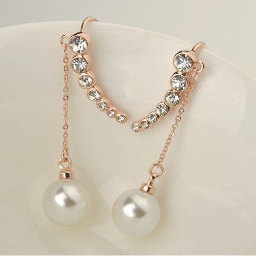Seven Stars Dangling Pearl Ear Studs - Sweetheart Jewel