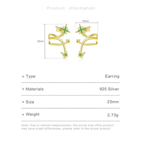 Shining Star Sterling Silver Earring - Sweetheart Jewel