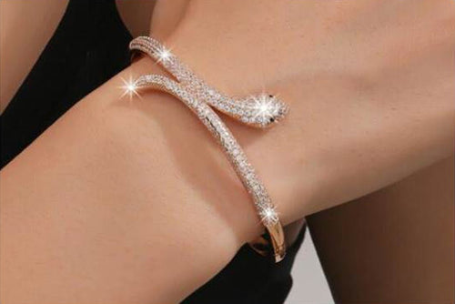 Snake Cubic Zirconia Bracelet - Sweetheart Jewel
