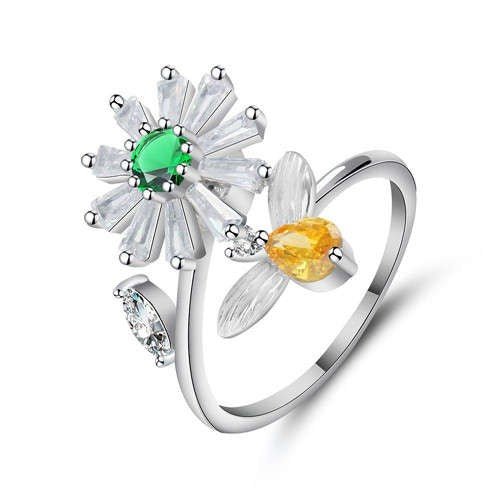 Sweet Flower and Bee Ring - Sweetheart Jewel