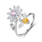 Sweet Flower and Bee Ring - Sweetheart Jewel