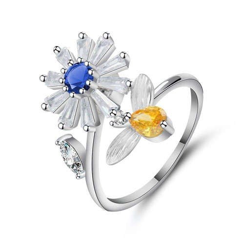 Sweet Flower and Bee Ring - Sweetheart Jewel