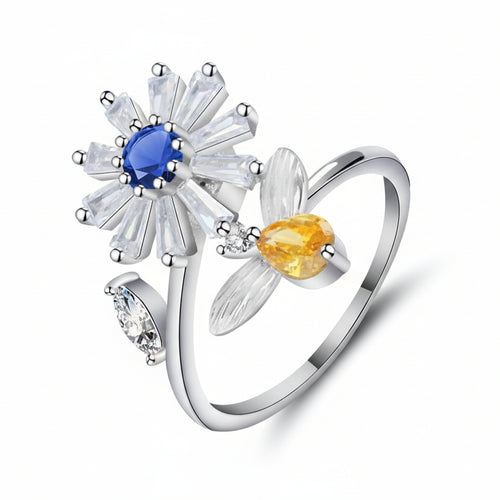 Sweet Flower and Bee Ring - Sweetheart Jewel