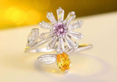 Sweet Flower and Bee Ring - Sweetheart Jewel
