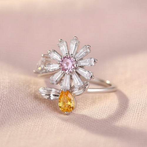Sweet Flower and Bee Ring - Sweetheart Jewel