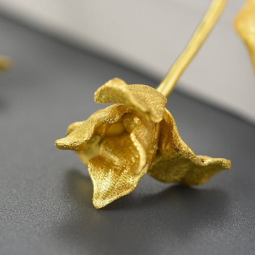 Sweet Flower Sterling Silver Drop Earrings - Sweetheart Jewel