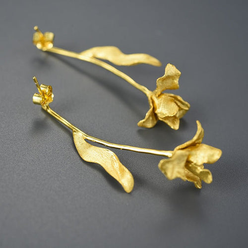 Sweet Flower Sterling Silver Drop Earrings - Sweetheart Jewel