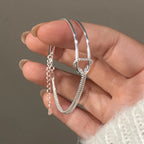 Urban Chic Double - Link Silver Bracelet - Sweetheart Jewel