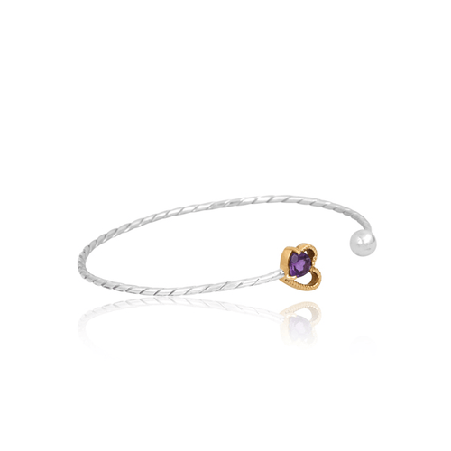 Violet Dream Cuff – Amethyst Sterling Silver Bracelet - Sweetheart Jewel