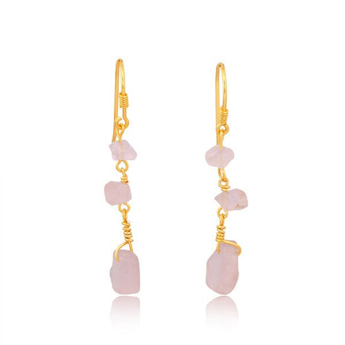Whispering Rose Quartz Earrings - Sweetheart Jewel