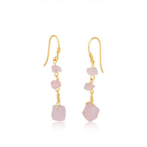Whispering Rose Quartz Earrings - Sweetheart Jewel