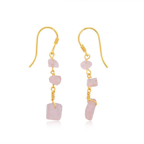 Whispering Rose Quartz Earrings - Sweetheart Jewel
