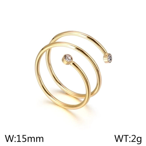 Zircon 18K Gold Plated Rings - Sweetheart Jewel