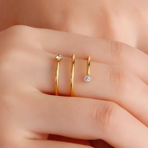 Zircon 18K Gold Plated Rings - Sweetheart Jewel