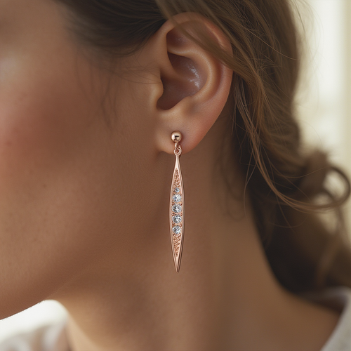 White Gold & Silver Plated Elegant Leaves Drop Earrings